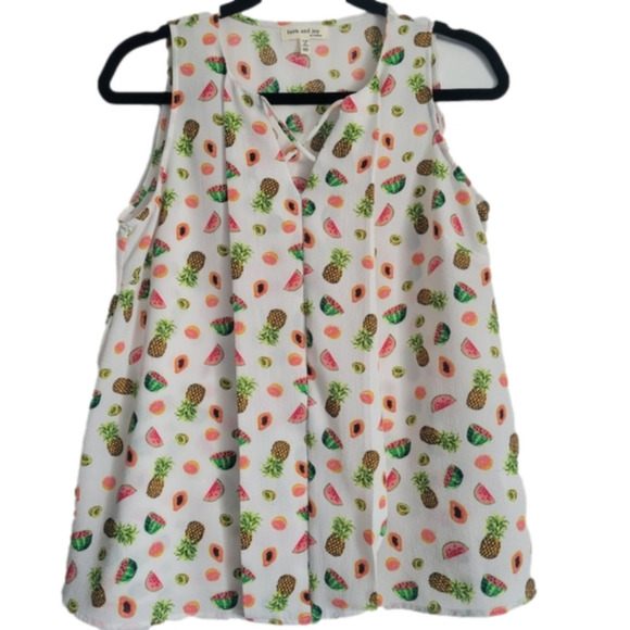 Faith & Bliss Fruit Print Tank XS - LN - Picture 1 of 8